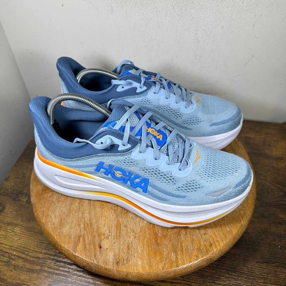 Hoka Bondi 8 Mens Running Shoes Blue Orange 1123202 DNP Size 12 D Standard
